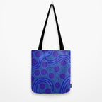 The Rivers around Us (blue) - Authentic Aboriginal Art Tote Bag Gallery Image 2
