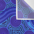 The Rivers around Us (blue) - Authentic Aboriginal Art Wall Tapestry Gallery Image 3