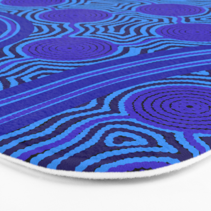 The Rivers around Us (blue) - Authentic Aboriginal Art Bath Mat Gallery Image 3