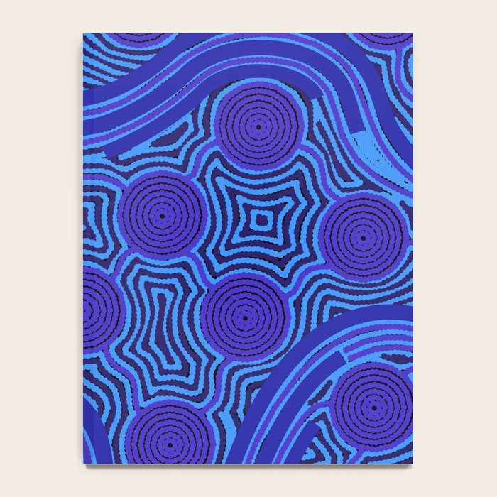 The Rivers around Us (blue) - Authentic Aboriginal Art Notebook Gallery Image 4