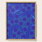 The Rivers around Us (blue) - Authentic Aboriginal Art Serving Tray Gallery Image 1