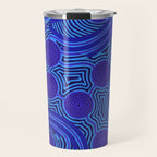 The Rivers around Us (blue) - Authentic Aboriginal Art Travel Mug Gallery Image 1