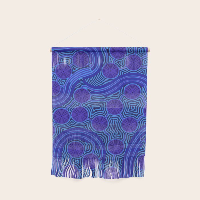 The Rivers around Us (blue) - Authentic Aboriginal Art Wall Hanging Gallery Image 1