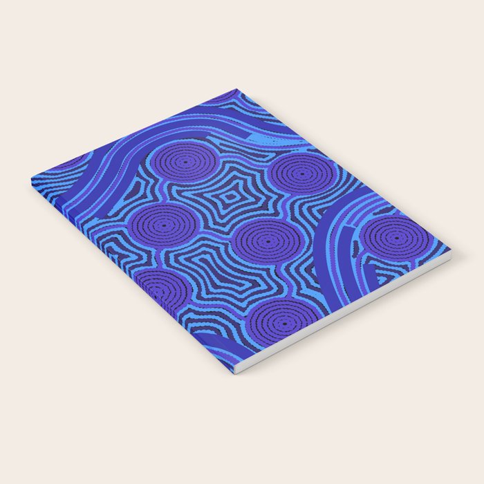 The Rivers around Us (blue) - Authentic Aboriginal Art Notebook Gallery Image 2
