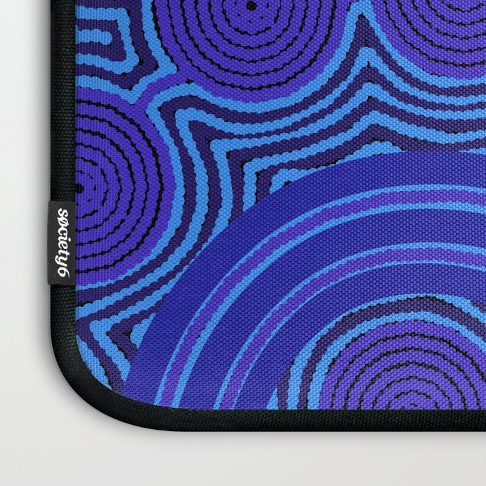 The Rivers around Us (blue) - Authentic Aboriginal Art Laptop Sleeve Gallery Image 3