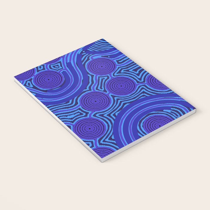 The Rivers around Us (blue) - Authentic Aboriginal Art Notebook Gallery Image 3