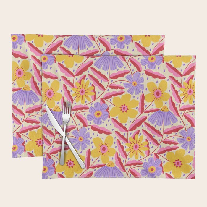 Flower Garden - Yellow & Purple  Placemat Gallery Image 1