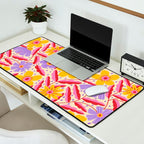 Flower Garden - Yellow & Purple  Desk Mat Gallery Image 2