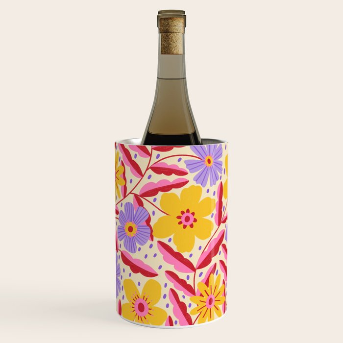 Flower Garden - Yellow & Purple  Wine Chiller Gallery Image 1