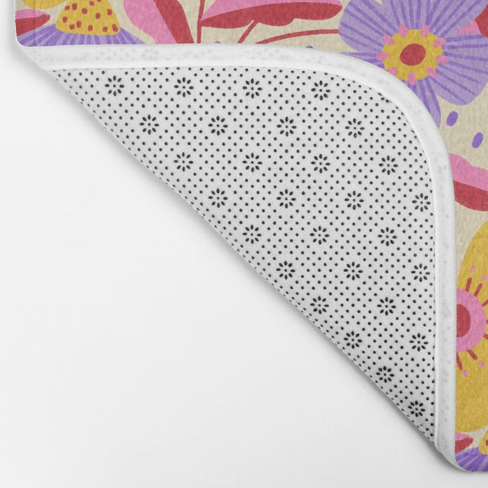 Flower Garden - Yellow & Purple  Bath Mat Gallery Image 2