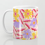 Flower Garden - Yellow & Purple  Coffee Mug Gallery Image 3