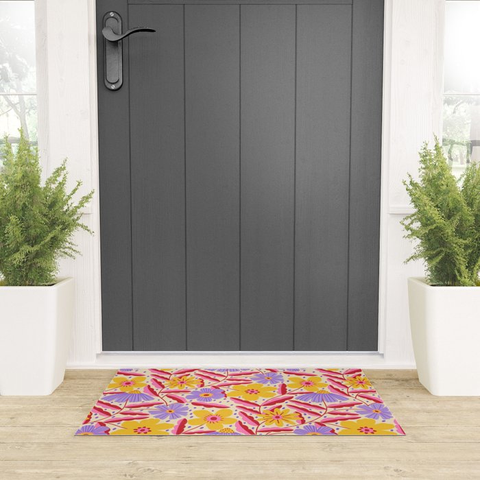 Flower Garden - Yellow & Purple  Welcome Mat Gallery Image 3