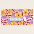 Flower Garden - Yellow & Purple  Desk Mat Gallery Image 1