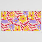 Flower Garden - Yellow & Purple  Desk Mat Gallery Image 3