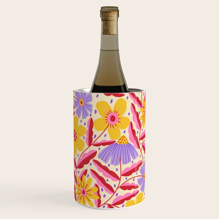 Flower Garden - Yellow & Purple  Wine Chiller Gallery Image 3