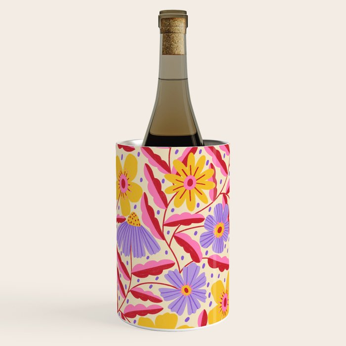 Flower Garden - Yellow & Purple  Wine Chiller Gallery Image 2