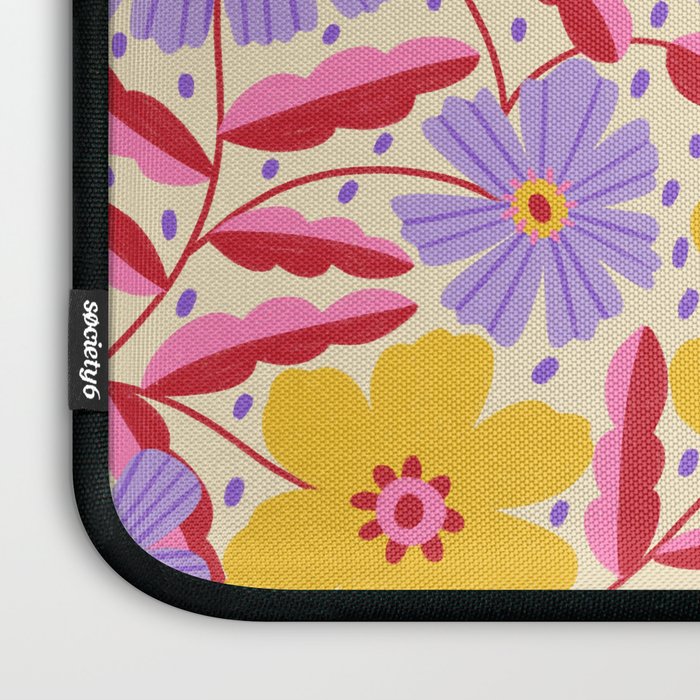 Flower Garden - Yellow & Purple  Laptop Sleeve Gallery Image 3