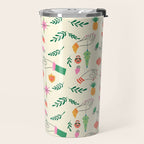 Tree Trimming Hands and Retro Ornaments Travel Mug Gallery Image 2