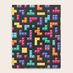 Tetris bricks jewel tones on black pattern Notebook Gallery Image 4