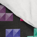 Tetris bricks jewel tones on black pattern Comforter Gallery Image 4