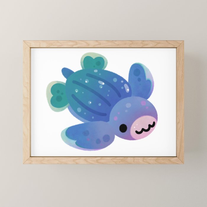 Sea turtle - bright Mini Art Print Gallery Image 1