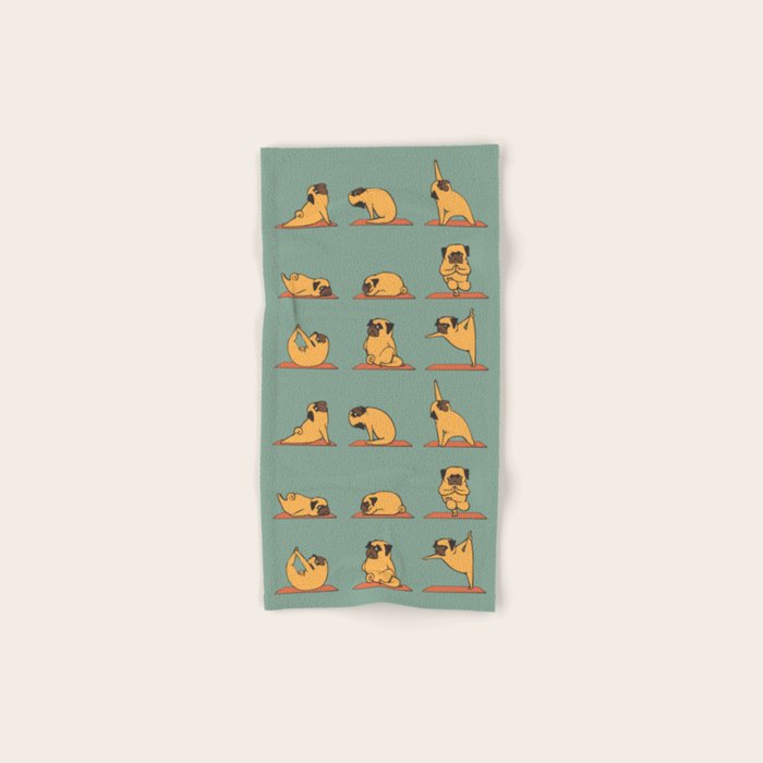 Pug Yoga Bath Towel Gallery Image 1
