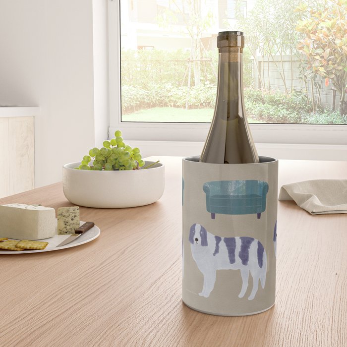 Dog and a Sofa - Purple and Beige Wine Chiller Gallery Image 4