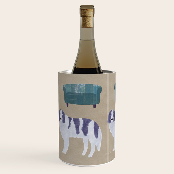 Dog and a Sofa - Purple and Beige Wine Chiller Gallery Image 2