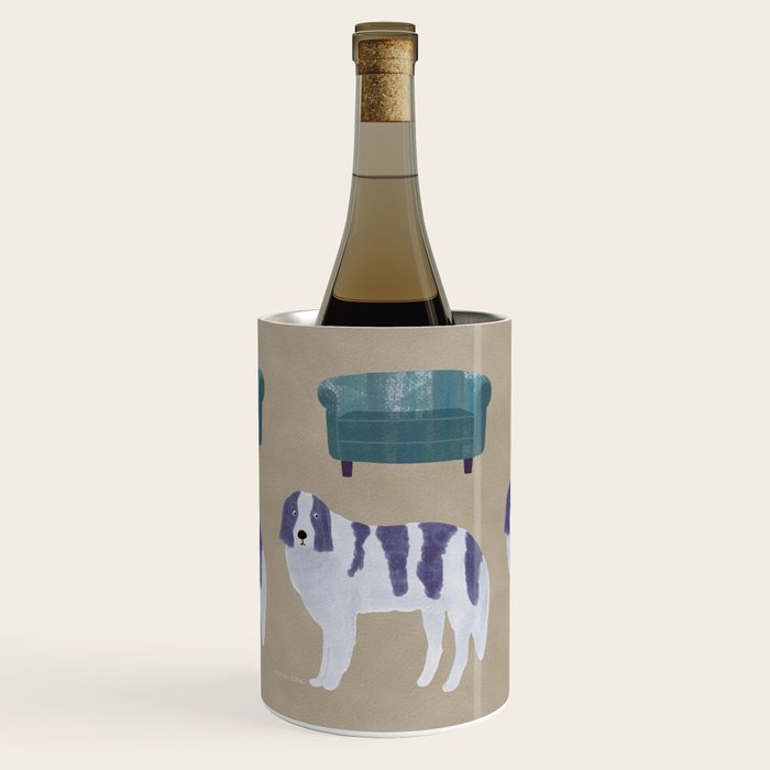Dog and a Sofa - Purple and Beige Wine Chiller Gallery Image 1