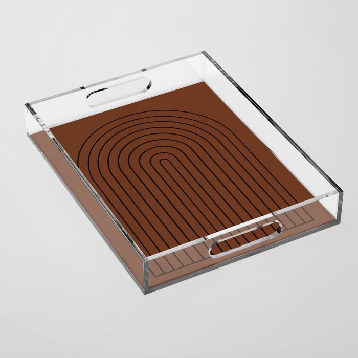 Minimal Arch XLII Brick Red Modern Geometric Lines Acrylic Tray Gallery Image 1
