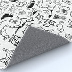 Black and White Dog Drawings | Cute Dog Breeds Pattern Rug Gallery Image 4