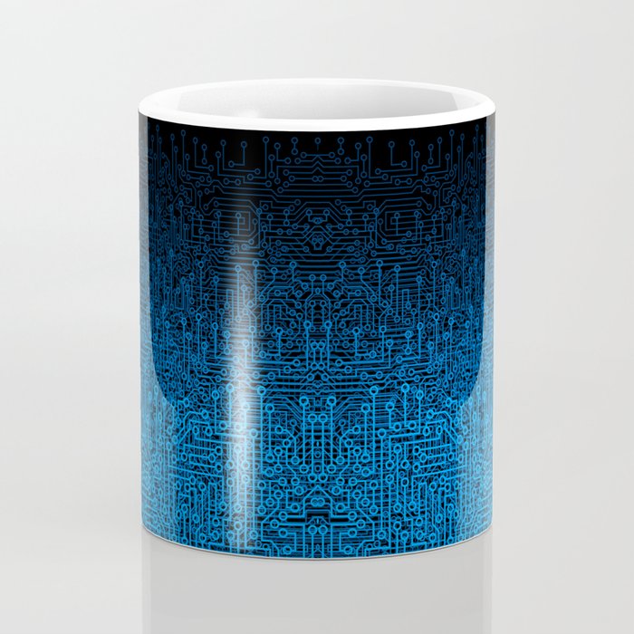 Reboot III BLUE Computer Circuit Board Pattern Coffee Mug Gallery Image 4