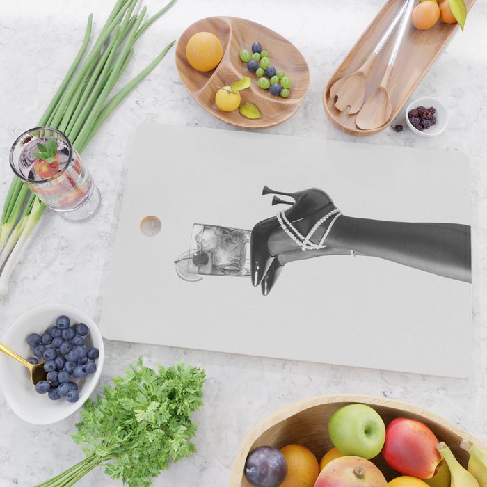 Fashionable Drink - Black And White Cutting Board Gallery Image 2