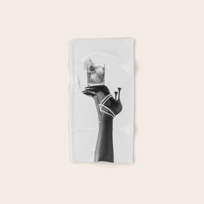 Fashionable Drink - Black And White Bath Towel Gallery Image 1