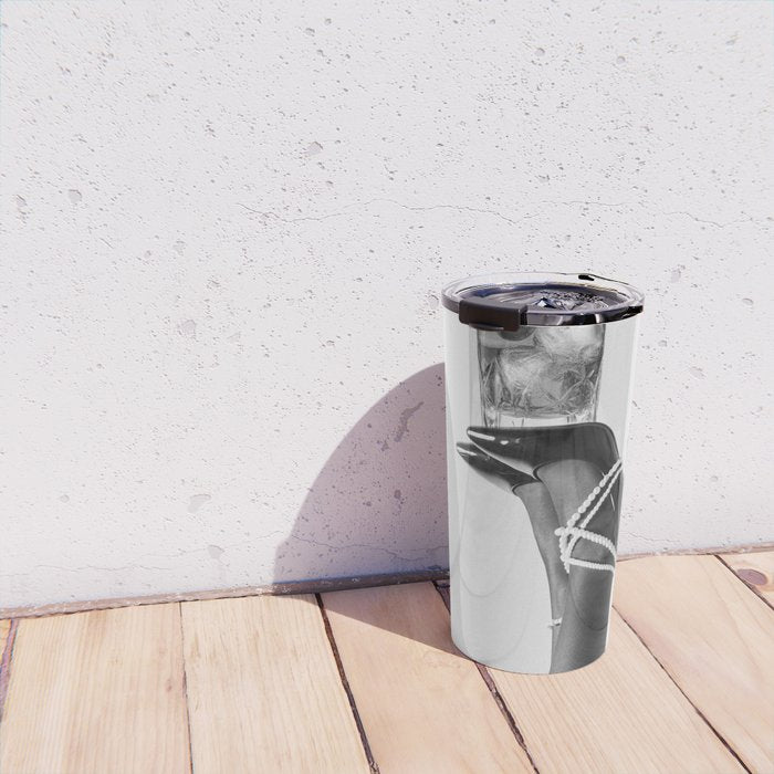 Fashionable Drink - Black And White Travel Mug Gallery Image 4