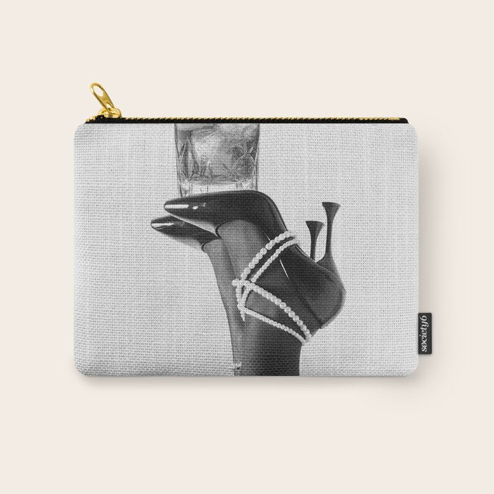Fashionable Drink - Black And White Carry All Pouch Gallery Image 1