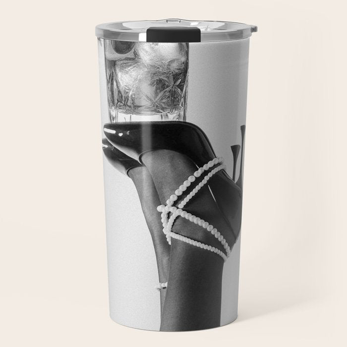 Fashionable Drink - Black And White Travel Mug Gallery Image 1