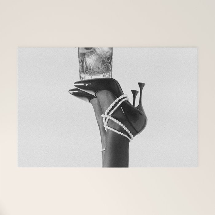 Fashionable Drink - Black And White Welcome Mat Gallery Image 1