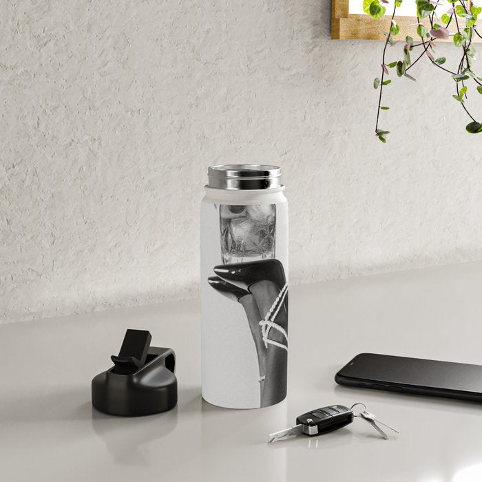 Fashionable Drink - Black And White Water Bottle Gallery Image 4