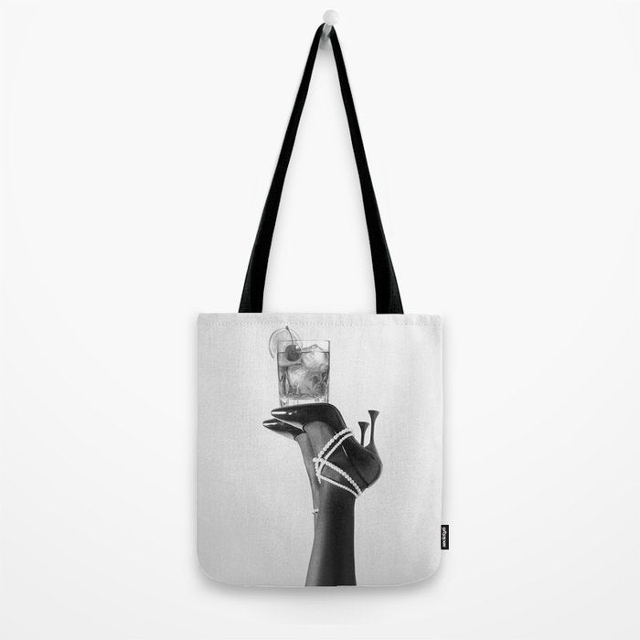 Fashionable Drink - Black And White Tote Bag Gallery Image 2