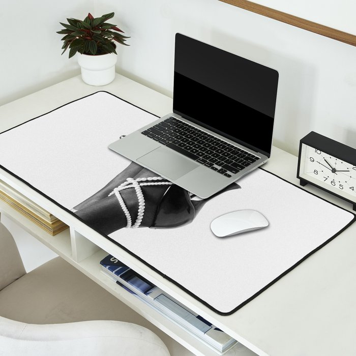 Fashionable Drink - Black And White Desk Mat Gallery Image 2