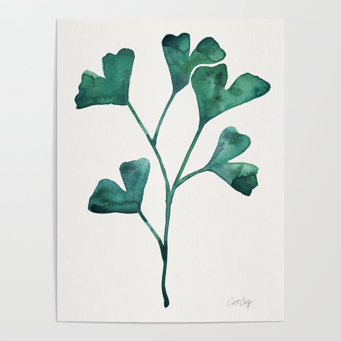 Ginkgo Biloba - Teal Poster Gallery Image 4