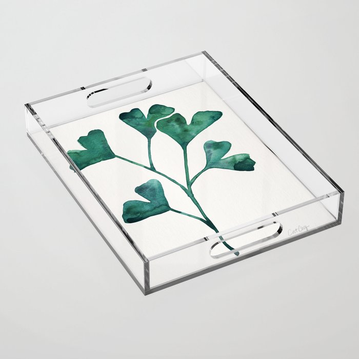 Ginkgo Biloba - Teal Acrylic Tray Gallery Image 1