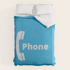 Vintage Pay Phone Booth Old School Retro Telephone Blue Sign Duvet Cover Gallery Image 6