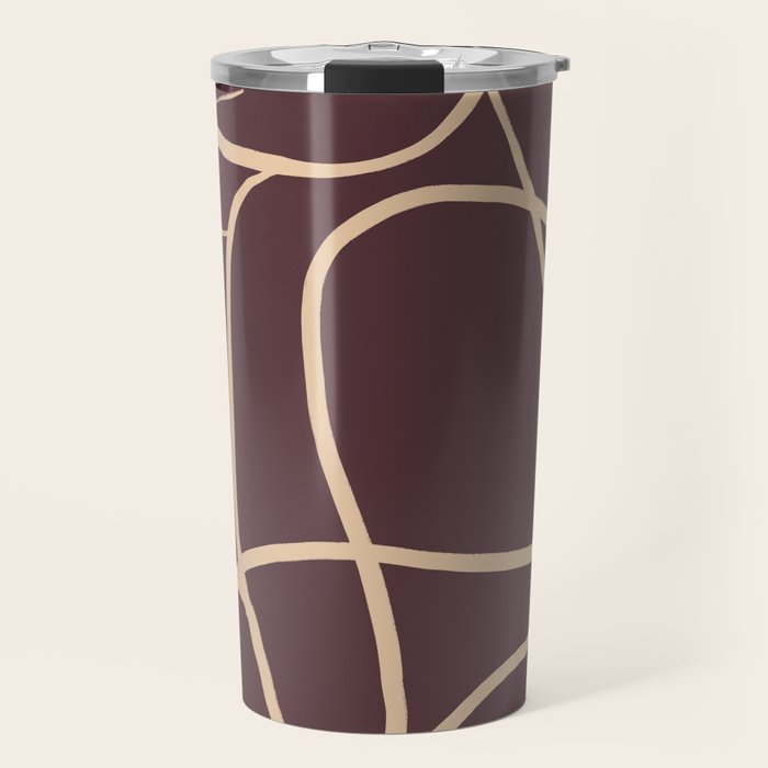Abstract Line Art Cat 3 Travel Mug Gallery Image 1