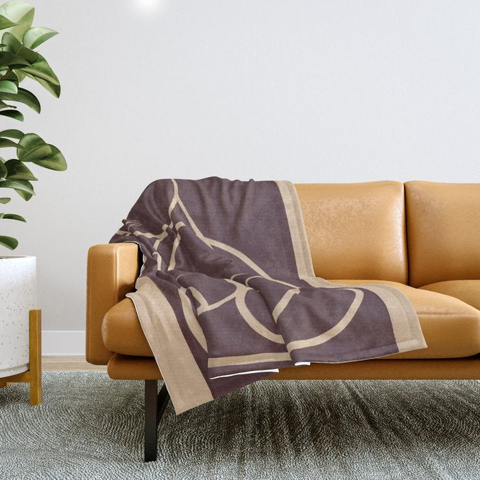 Abstract Line Art Cat 3 Throw Blanket Gallery Image 1
