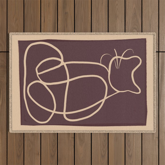 Abstract Line Art Cat 3 Outdoor Rug Gallery Image 1