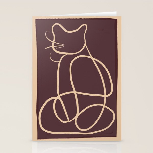 Abstract Line Art Cat 3 Stationery Card Gallery Image 2