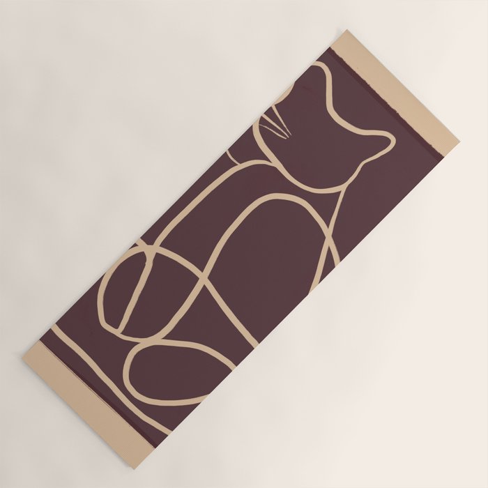 Abstract Line Art Cat 3 Yoga Mat Gallery Image 1