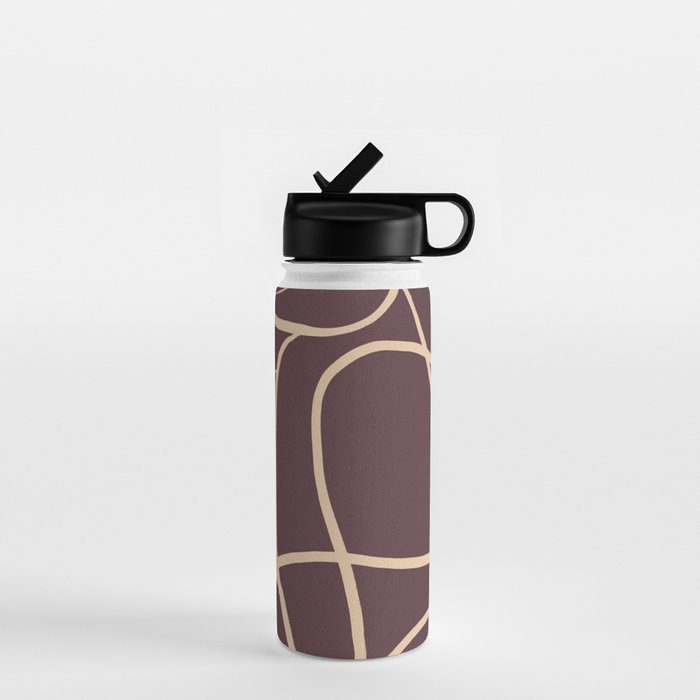 Abstract Line Art Cat 3 Water Bottle Gallery Image 1